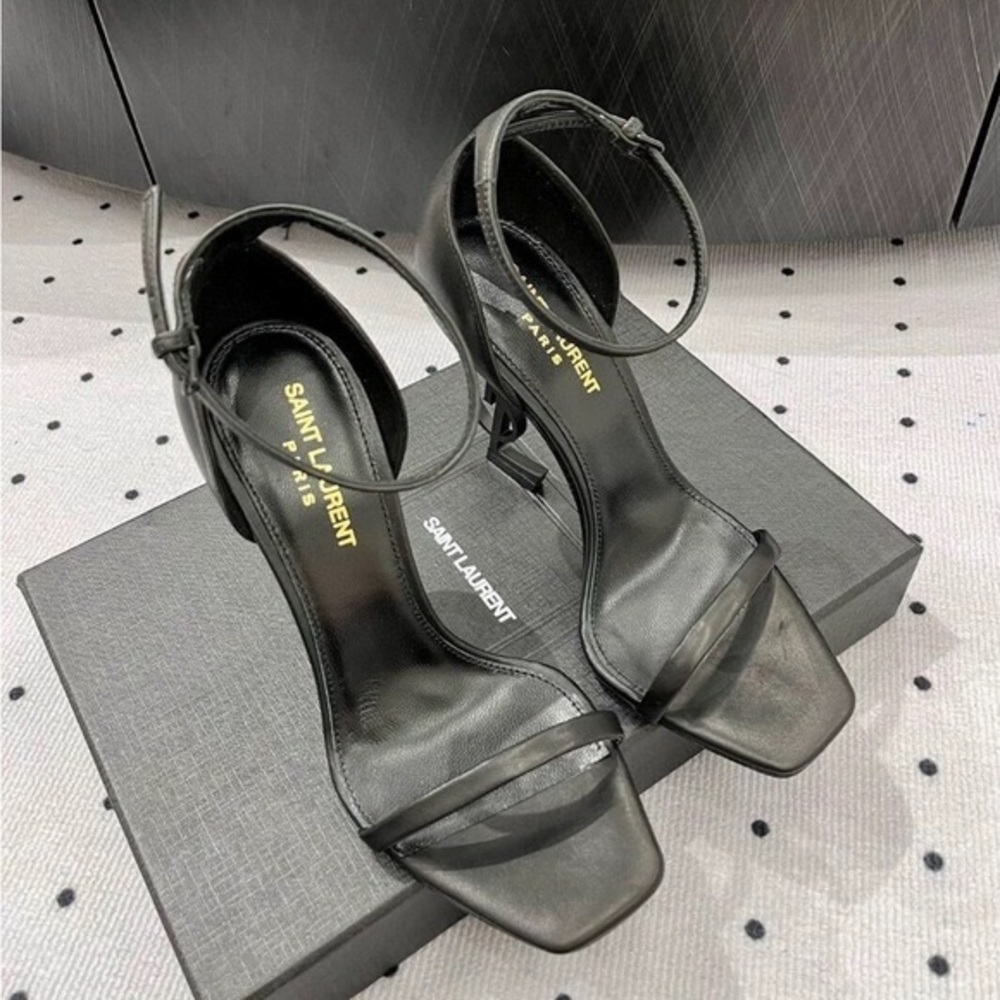 Saint Laurent Black Strappy Heels
